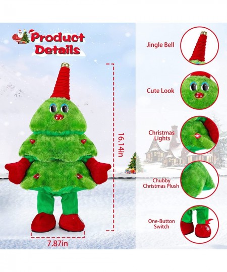 Electric Christmas Tree Plush Toy Singing and Dancing Christmas Toys with Lights Animated Christmas Decorations Cute Funny Ne...