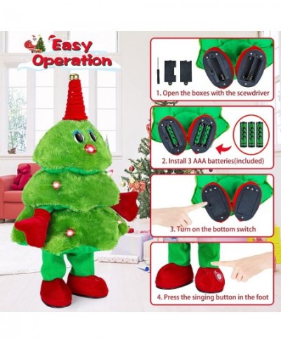 Electric Christmas Tree Plush Toy Singing and Dancing Christmas Toys with Lights Animated Christmas Decorations Cute Funny Ne...