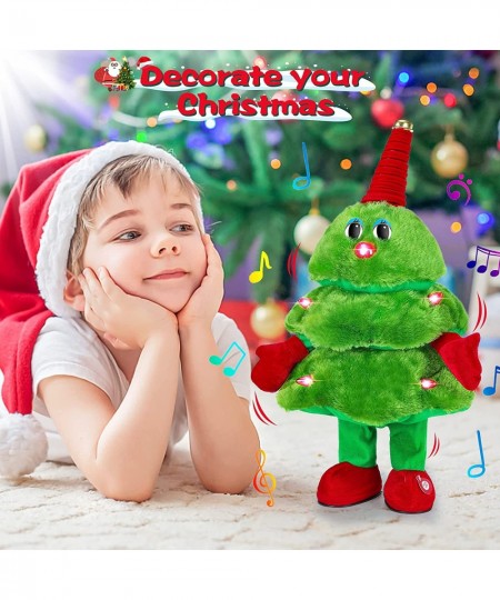 Electric Christmas Tree Plush Toy Singing and Dancing Christmas Toys with Lights Animated Christmas Decorations Cute Funny Ne...