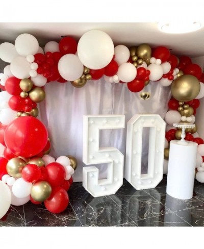 Christmas Balloon Garland Arch kit 154PCS Christmas Decorations Including Red White Gold Balloons Candy Cane Gift Box Red Sta...