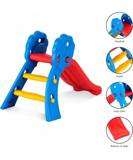 2-in-1 Children Slide Play Slide Freestanding Kids Slides with Ladder Indoor Outdoor Children Toy Toddler Climber and Slide P...