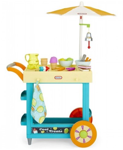 2-in-1 Lemonade and Ice Cream Stand with 25 Accessories and Chalkboard For Kids Ages 2 plus $106.94 - Toy Kitchen Products