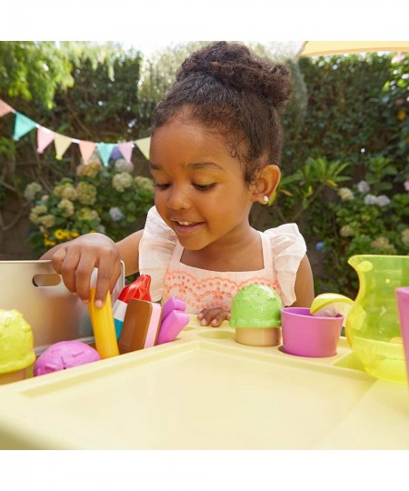 2-in-1 Lemonade and Ice Cream Stand with 25 Accessories and Chalkboard For Kids Ages 2 plus $106.94 - Toy Kitchen Products