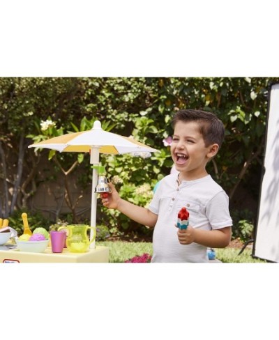 2-in-1 Lemonade and Ice Cream Stand with 25 Accessories and Chalkboard For Kids Ages 2 plus $106.94 - Toy Kitchen Products