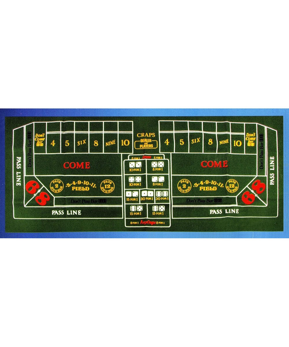 Las Vegas Craps Table Felt Layout $80.37 - Casino Equipment