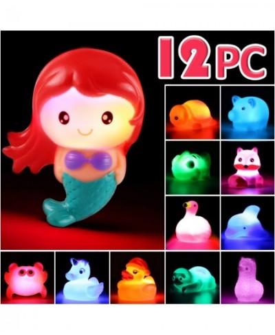 No Hole Bath Toy 12 Pack Light up Animal Flashing Color Tub Toys for Toddler Swimming Pool Party Bathtub Bathroom Shower Game...