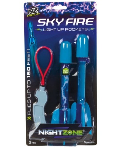 Toy Smith Night Zone Sky Fire Light Up Rockets Blue $22.35 - Toy Foam Blasters & Guns