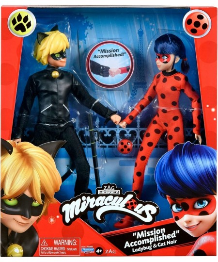 Ladybug Mission Accomplished Ladybug & Cat Noir 2-Pack Dolls by Playmates Toys $31.37 - Dolls