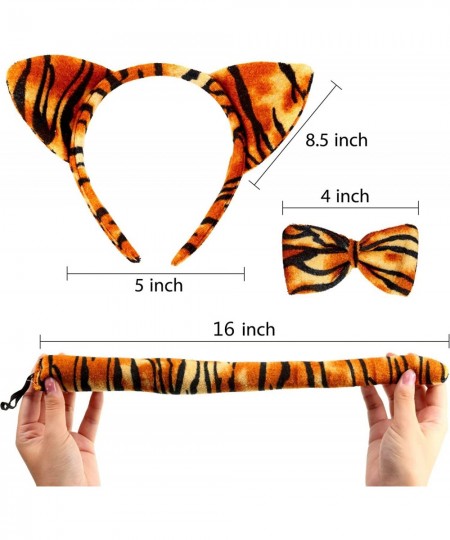 4 Pieces Tiger Costume Set Animal Fancy Costume Tiger Ear Headband Tail Bow Tie Tutu Skirt for Kids Halloween Cosplay Party $...