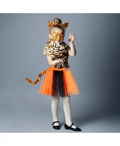 4 Pieces Tiger Costume Set Animal Fancy Costume Tiger Ear Headband Tail Bow Tie Tutu Skirt for Kids Halloween Cosplay Party $...