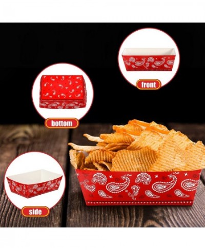 Cowboy Birthday Party Supplies Carnival 0.66 lb Red Paisley Food Tray Paper Bandana Western Party Favor Western Nacho Trays P...