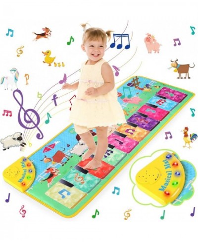 Piano Mat Baby Musical Mats with 37 Music Sounds Crystal Themed Keyboard Touch Playmat for Toddlers with 7 Different Animal M...