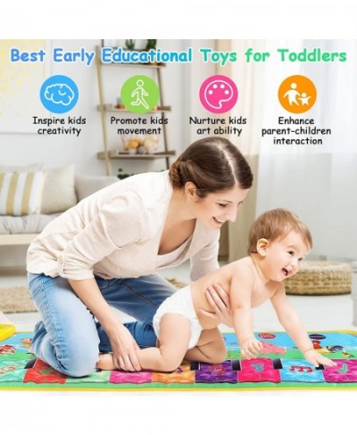 Piano Mat Baby Musical Mats with 37 Music Sounds Crystal Themed Keyboard Touch Playmat for Toddlers with 7 Different Animal M...