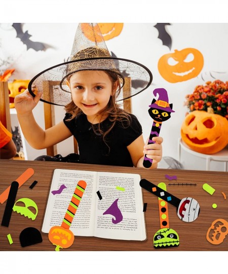 16 Pack Halloween Crafts for Kids Halloween Bookmark Craft for Party Favors Halloween Trick or Treating Gifts Toys Halloween ...