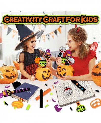 16 Pack Halloween Crafts for Kids Halloween Bookmark Craft for Party Favors Halloween Trick or Treating Gifts Toys Halloween ...