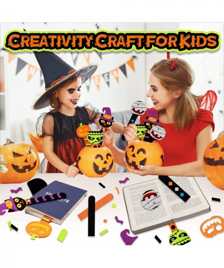 16 Pack Halloween Crafts for Kids Halloween Bookmark Craft for Party Favors Halloween Trick or Treating Gifts Toys Halloween ...