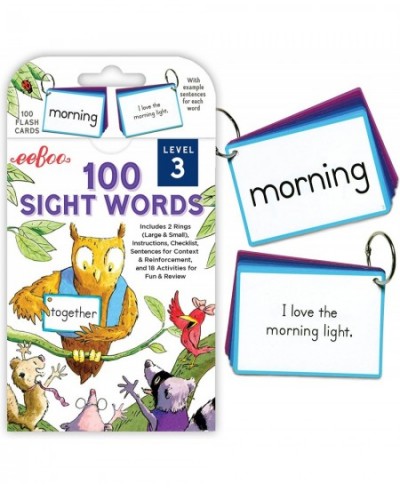 eeBoo: 100 Sight Words Level 3 Educational Flash Cards Important Tool for Early Reading Introduces Words in Color-Coded Sets ...