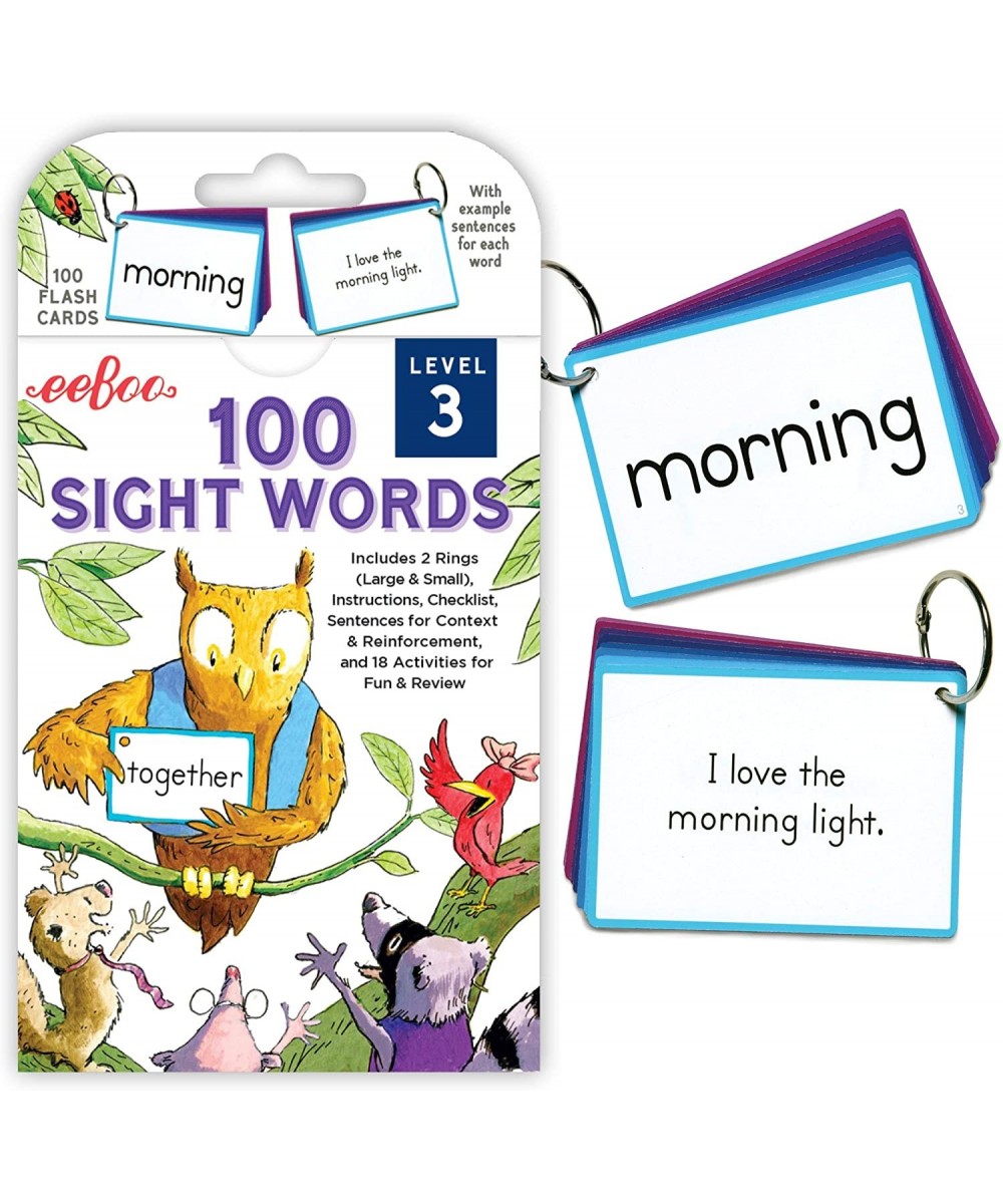 eeBoo: 100 Sight Words Level 3 Educational Flash Cards Important Tool for Early Reading Introduces Words in Color-Coded Sets ...