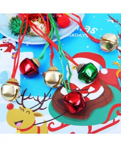 36 Pack Christmas Bell Necklaces Holiday Jingle Bell Necklaces Toys with Safety Connect Catch Ribbons for Christmas Favor (Go...