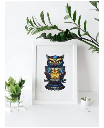 Wooden Jigsaw Puzzle Colorful Owl Small Size Jigsaw Puzzle 100 Pieces Unique Shape Animal Wooden Puzzle for Adults and Kids (...