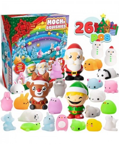 26 Pcs Christmas Mochi Squishy Toys Including 23 Cute Mochi Animal Squishies and 3 Big Xmas Slow-Rising Squishy Toy for Kids ...