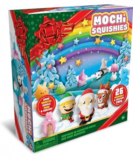 26 Pcs Christmas Mochi Squishy Toys Including 23 Cute Mochi Animal Squishies and 3 Big Xmas Slow-Rising Squishy Toy for Kids ...