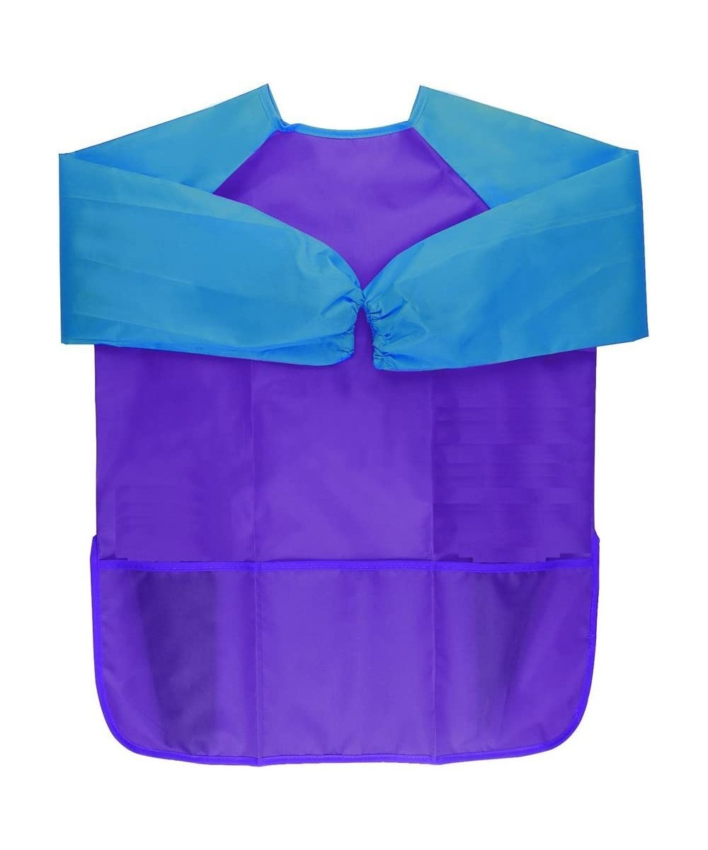 Kids Waterproof Long-Sleeved Smock Apron Bib for Eating Painting Kitchen Classroom Community Event Crafts & Art Painting Acti...