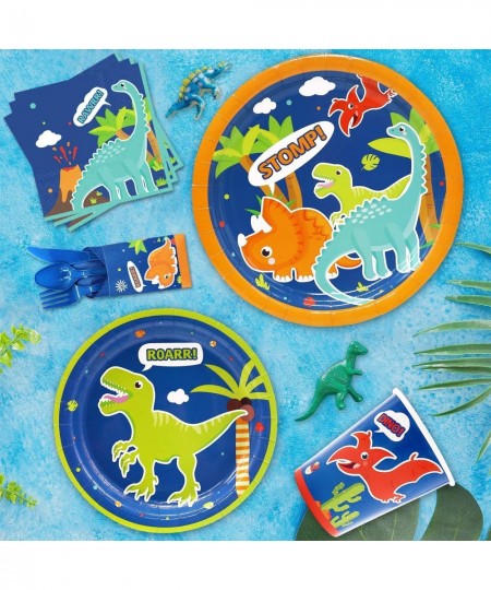 162 Pcs Dinosaur Tableware Set (Serves 20) - Dinosaur Birthday Party Supplies Set for Boys Including Birthday Banner Plates C...