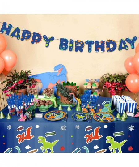 162 Pcs Dinosaur Tableware Set (Serves 20) - Dinosaur Birthday Party Supplies Set for Boys Including Birthday Banner Plates C...