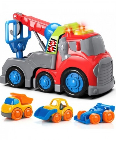 Trucks Toys for Boys Construction Cars Toy Set for Toddler Kids Girls Push and Go Play Vehicle Trailer Bulldozer Dumper Race ...