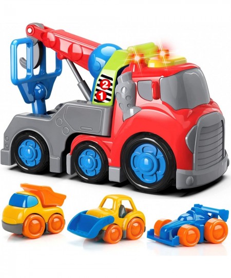 Trucks Toys for Boys Construction Cars Toy Set for Toddler Kids Girls Push and Go Play Vehicle Trailer Bulldozer Dumper Race ...