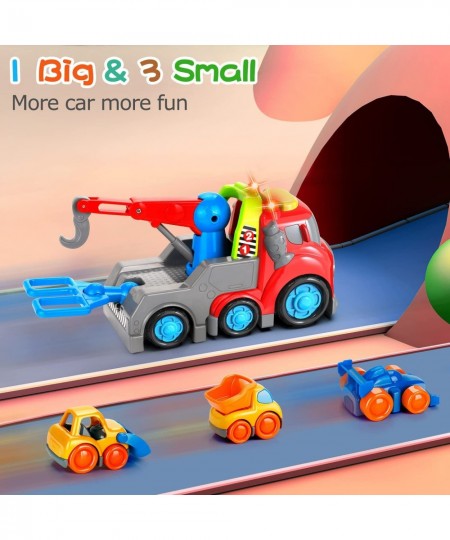 Trucks Toys for Boys Construction Cars Toy Set for Toddler Kids Girls Push and Go Play Vehicle Trailer Bulldozer Dumper Race ...