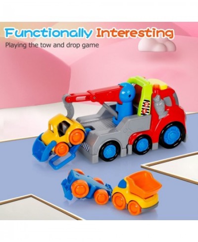 Trucks Toys for Boys Construction Cars Toy Set for Toddler Kids Girls Push and Go Play Vehicle Trailer Bulldozer Dumper Race ...