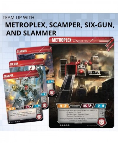 Metroplex Deck | Foil Titan-Sized Character Card | 44 Cards Incl. Scamper Six Gun Slammer $16.25 - Card Games