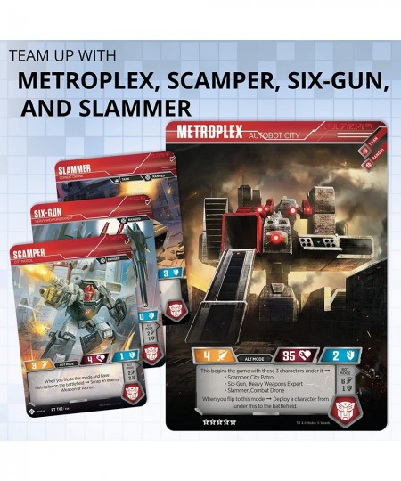 Metroplex Deck | Foil Titan-Sized Character Card | 44 Cards Incl. Scamper Six Gun Slammer $16.25 - Card Games