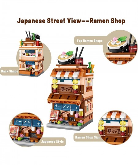 Japanese Street View Ramen Shop 412PCS Mini Building Blocks Model Mini Shop Bricks Set Creative Thinking DIY Toy for Kids Boy...