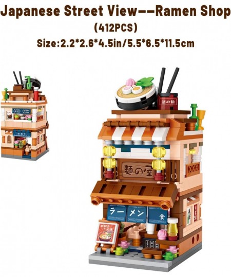 Japanese Street View Ramen Shop 412PCS Mini Building Blocks Model Mini Shop Bricks Set Creative Thinking DIY Toy for Kids Boy...