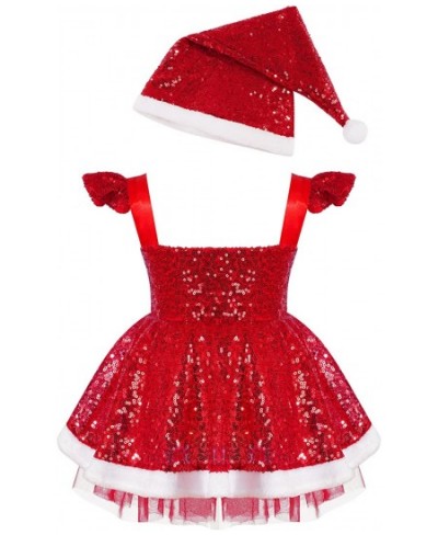 Big Girls Christmas Outfit Sequins Figure Ice Roller Skating Ballet Dance Leotard Dress with Hat Arm Sleeves $24.96 - Kids' C...