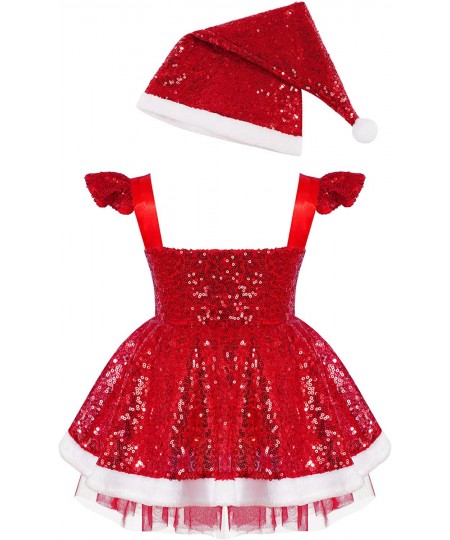 Big Girls Christmas Outfit Sequins Figure Ice Roller Skating Ballet Dance Leotard Dress with Hat Arm Sleeves $24.96 - Kids' C...