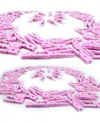 Mini Pink Clothespins | 100 Pack 1.25" Inch Clothes Pins Plastic Baby Shower Favors | Party Game Scatter Decorations | DIY Ba...