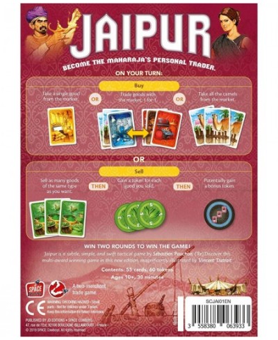 Jaipur Board Game (New Edition) | Strategy Game for Adults and Kids | Two Player Trading | Fun Tactical Game | Ages 10 and up...