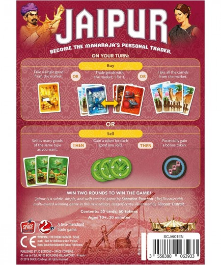 Jaipur Board Game (New Edition) | Strategy Game for Adults and Kids | Two Player Trading | Fun Tactical Game | Ages 10 and up...