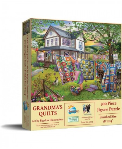 Grandma's Quilts 500 pc Jigsaw Puzzle - SUNSOUT INC $32.16 - Jigsaw Puzzles