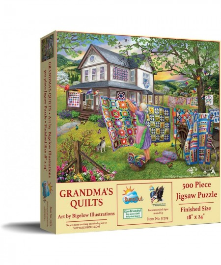 Grandma's Quilts 500 pc Jigsaw Puzzle - SUNSOUT INC $32.16 - Jigsaw Puzzles