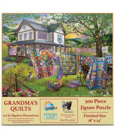 Grandma's Quilts 500 pc Jigsaw Puzzle - SUNSOUT INC $32.16 - Jigsaw Puzzles