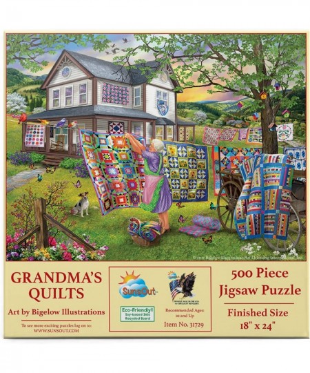 Grandma's Quilts 500 pc Jigsaw Puzzle - SUNSOUT INC $32.16 - Jigsaw Puzzles