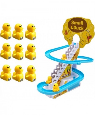 Electric Duck Climbing Stairs Toy Electric Music Climbing Stairs Toy Children Roller Coaster Toy Set Duck Race Track Set with...