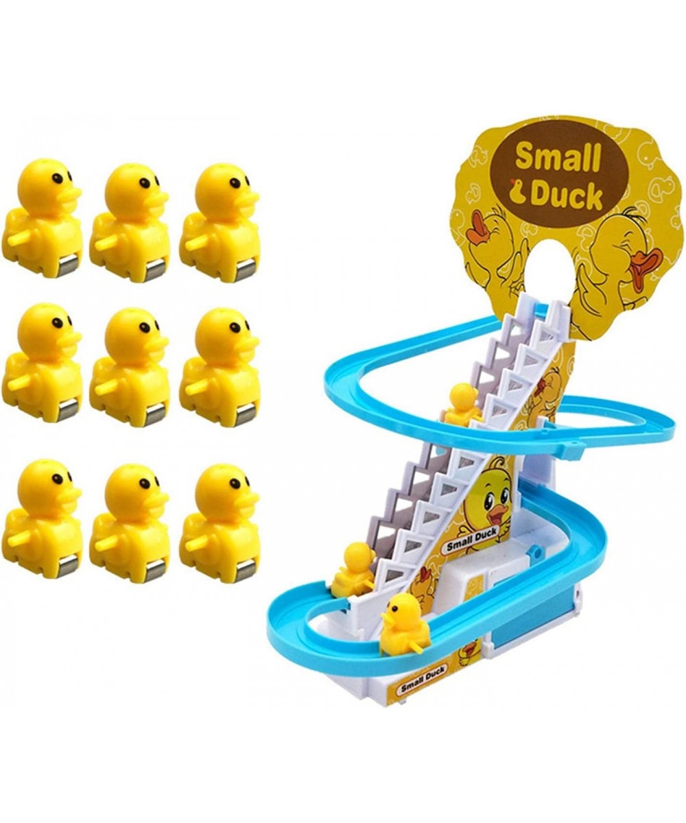 Electric Duck Climbing Stairs Toy Electric Music Climbing Stairs Toy Children Roller Coaster Toy Set Duck Race Track Set with...