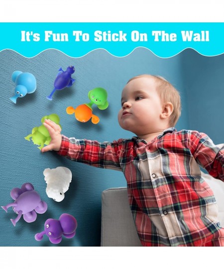 Suction Toys 12 Pcs Suction Cup Toys Kids Bath Toys Sensory Toys for 3 4 5 6 7 Year Old Boys Girls Sucker Toys Stress Release...