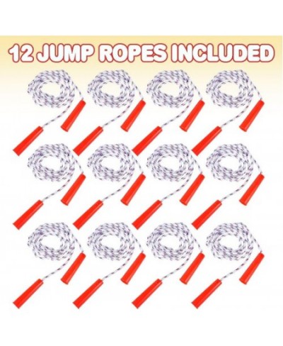 84 Inch Nylon Ropes for Kids - Pack of 12 - Durable Jump Ropes with Plastic Handles - Healthy Indoor and Outdoor Skipping Act...